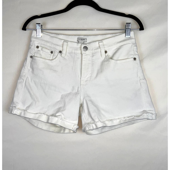 Chic J. Crew Women White Jeans Shorts 26 - Picture 1 of 5